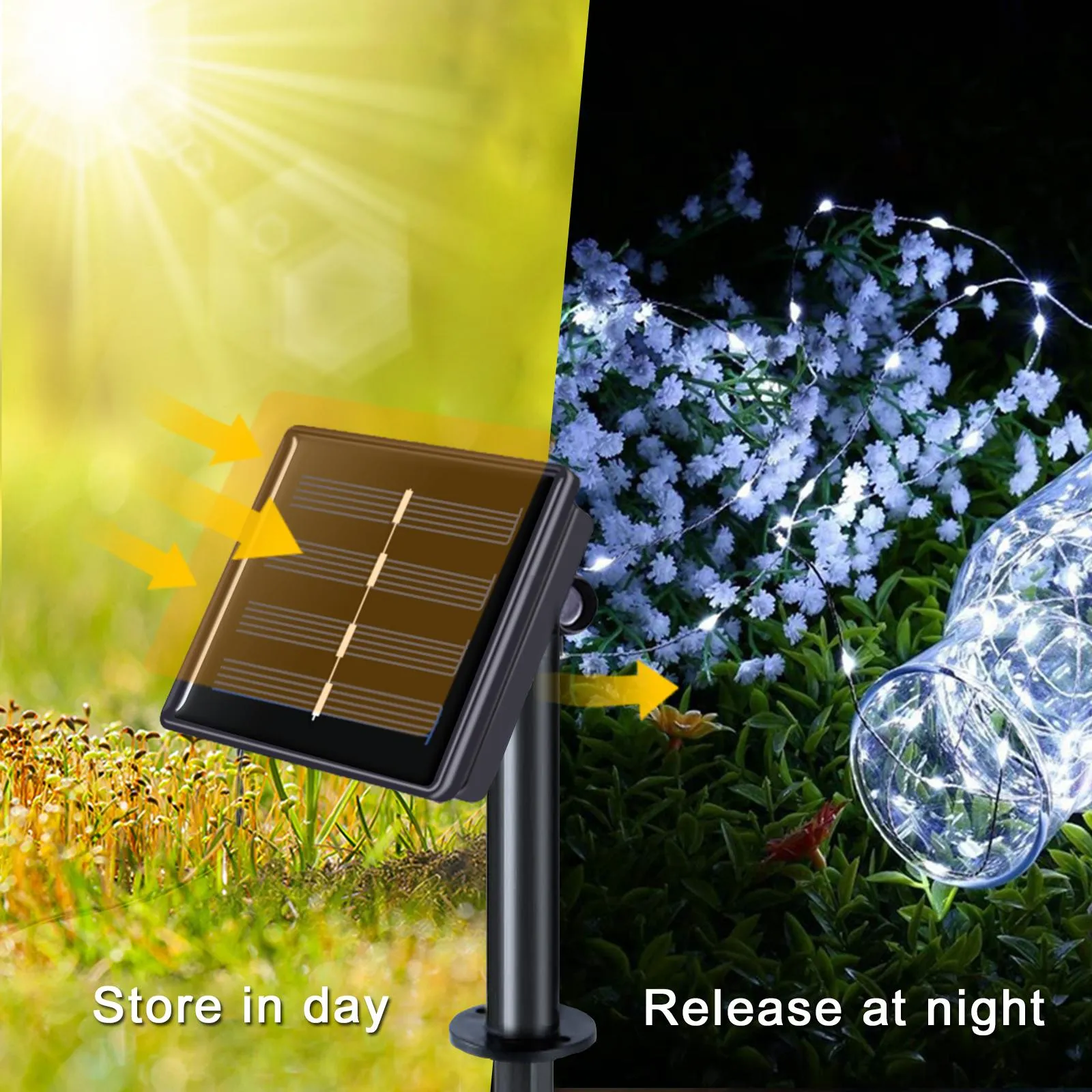 12M/22M LED Solar Light Outdoor Lamp String Lights For Holiday Christmas Party Garden Garland