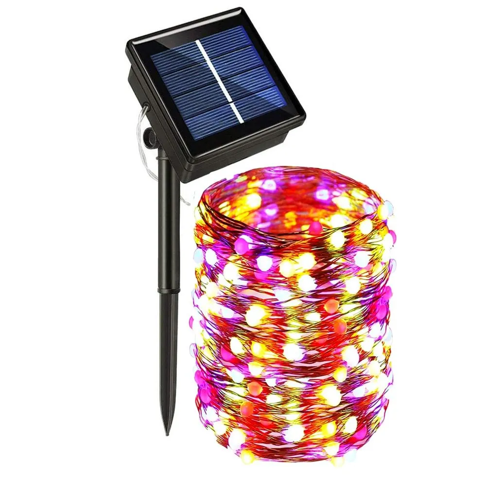 12M/22M LED Solar Light Outdoor Lamp String Lights For Holiday Christmas Party Garden Garland