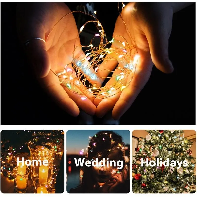 12M/22M LED Solar Light Outdoor Lamp String Lights For Holiday Christmas Party Garden Garland