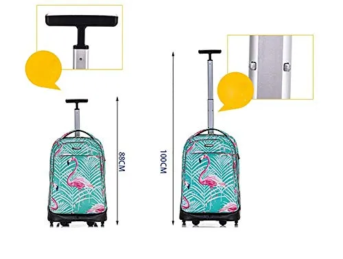 18 Inch Multifunction Rolling Backpack Luggage School Travel Laptop Climbing Stairs Trolley