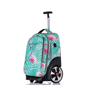 18 Inch Multifunction Rolling Backpack Luggage School Travel Laptop Climbing Stairs Trolley