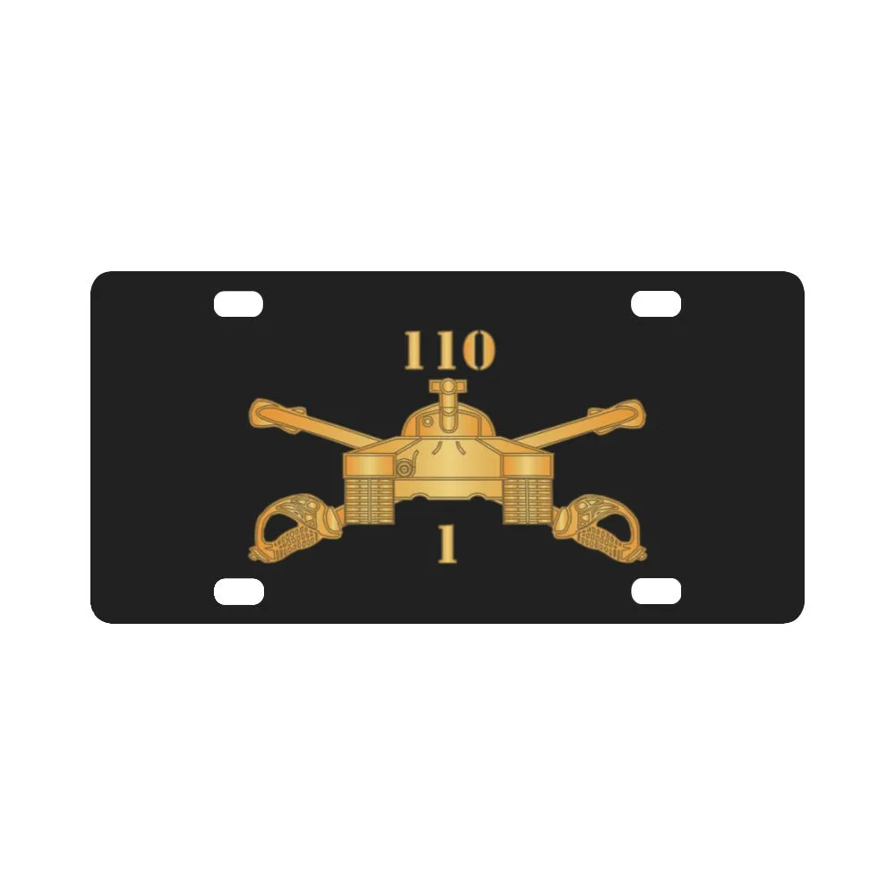 1st Battalion, 110th Armor Regiment - AR Branch wo Txt X 300 Classic License Plate