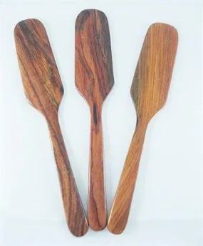 3 Pcs Wooden Bread, Beakery, Butter, Jam Spreader Knives Small Spatula Red Wood