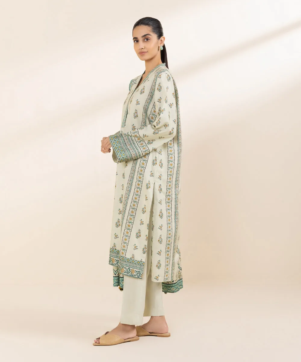 3 Piece - Printed Linen Suit