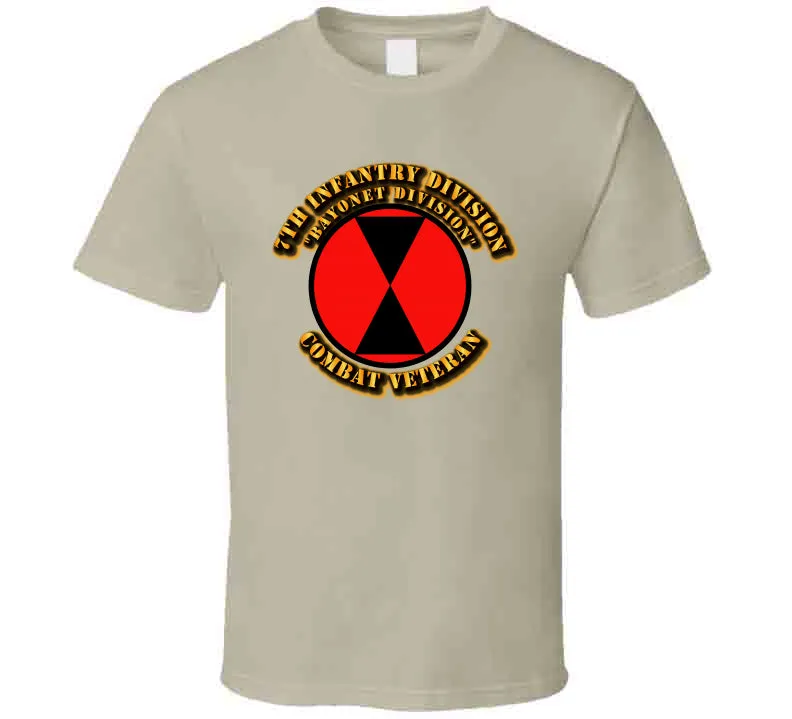 7th Infantry Division - Bayonet Div - Cbt Vet T Shirt