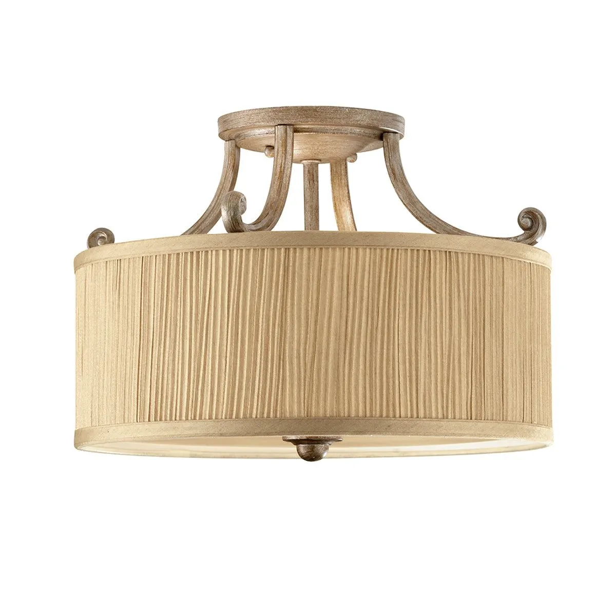 Abbey 3L Semi Flush Ceiling Light - Silver Sand Finish