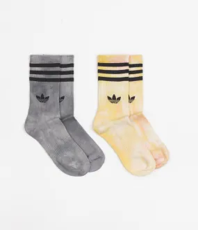 Adidas Batik Socks (2 Pair) - Solid Grey / Black