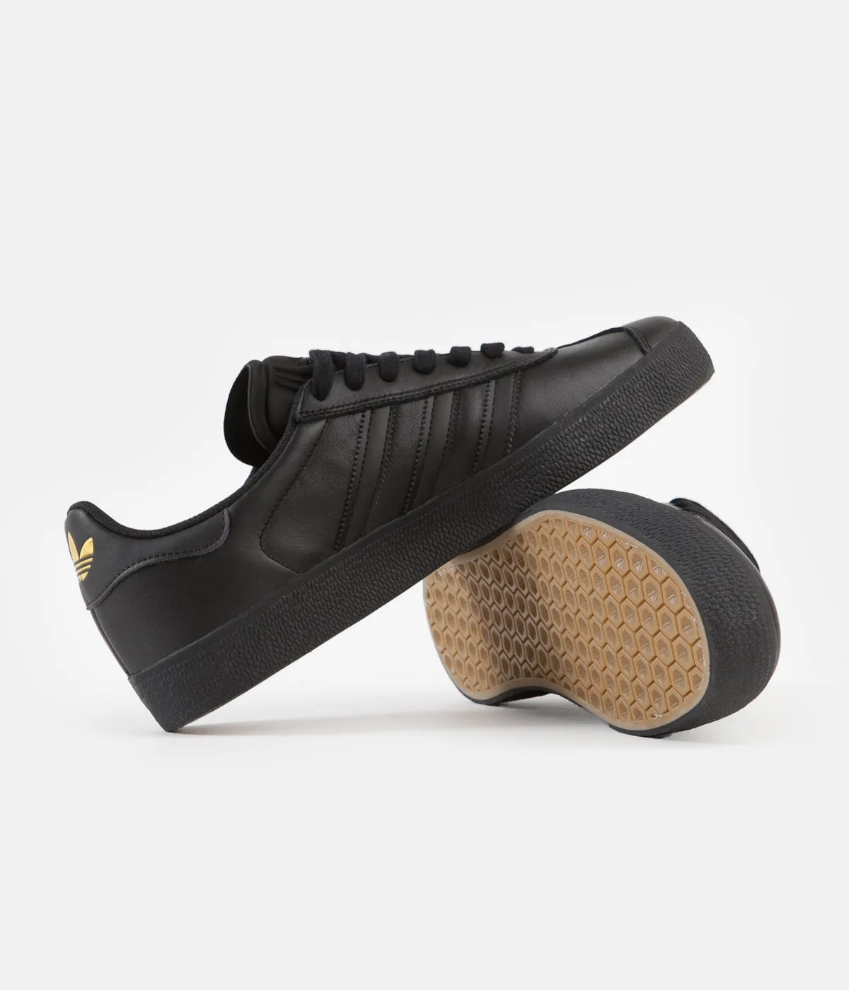 Adidas Gazelle ADV Shoes - Core Black / Core Black / Gold Metallic