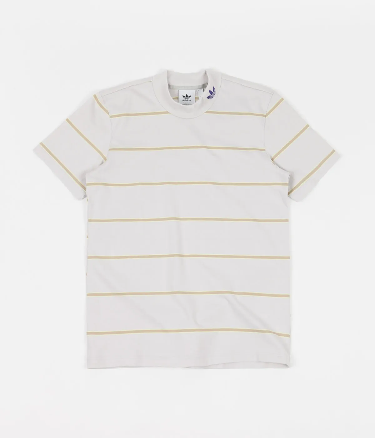 Adidas Mock Eye Yarn Dyed T-Shirt - Grey One / Mesa / Yellow Tint