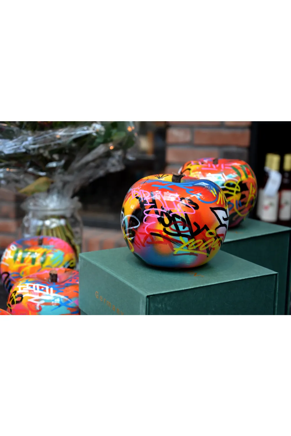 Apple Ceramic Sculpture | Andrew Martin Graffiti