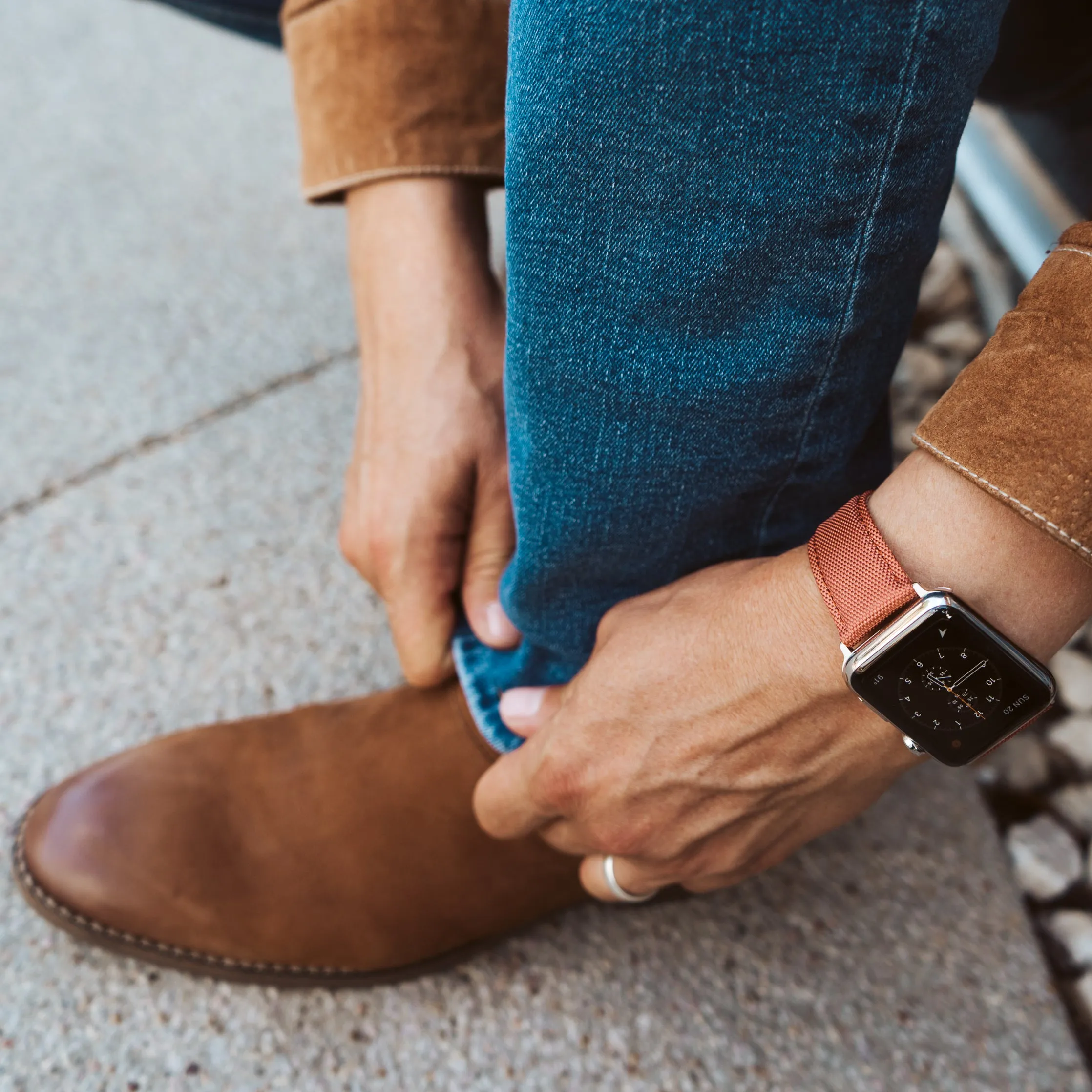 Apple Watch Copper Orange Sailcloth Watch Band