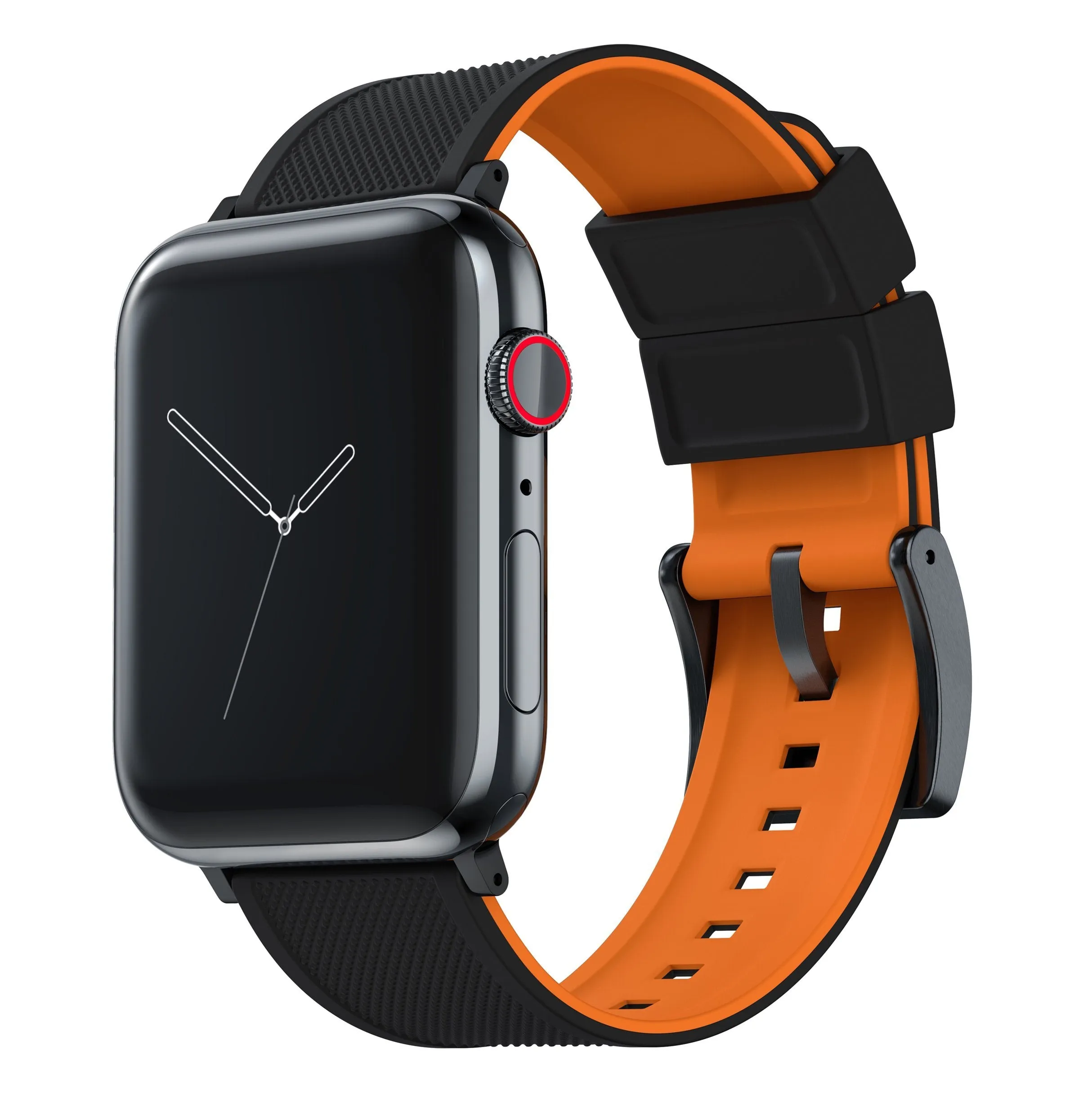 Apple Watch Elite Silicone Black Top Pumpkin Orange Bottom Watch Band