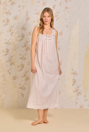 Apricot Floral "Eileen" Cotton Woven Nightgown