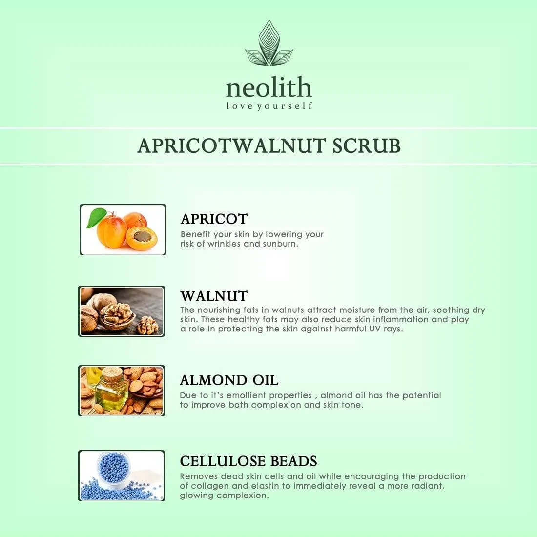 Apricot walnut scrub (100gm) | NEOLITH