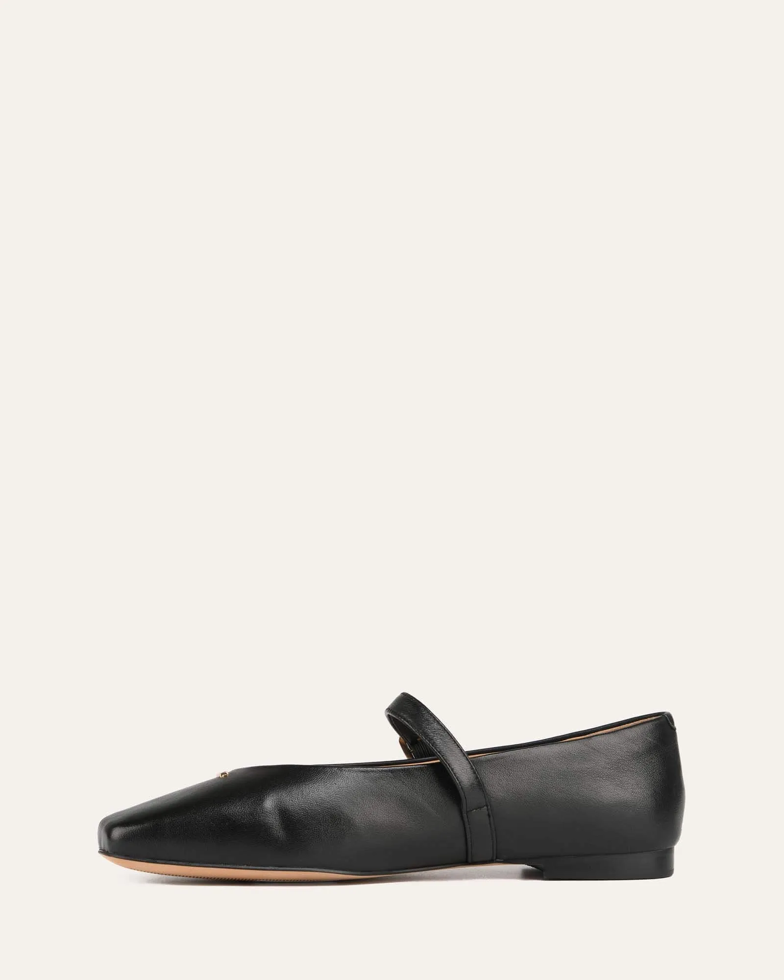 APRIL CASUAL FLATS BLACK LEATHER