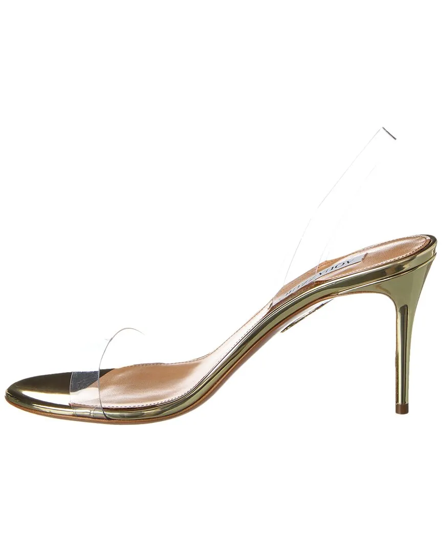 Aquazzura So Nude 90 Vinyl & Leather Slingback Sandal