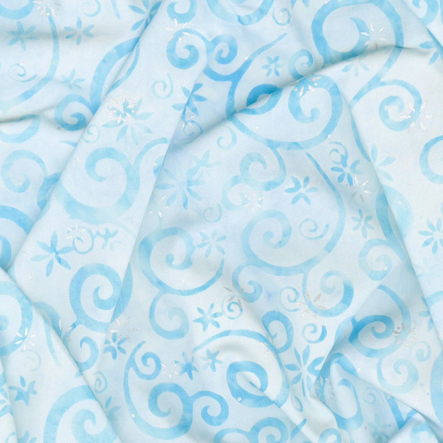 Artisan Batiks - Snowscape Swirls Powder Metallic Yardage