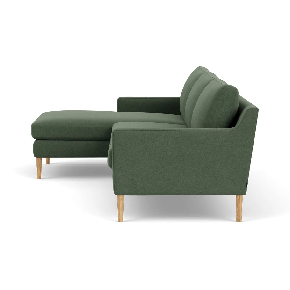 Astha Fabric Left Chaise Sofa (Oak, Dark Green)