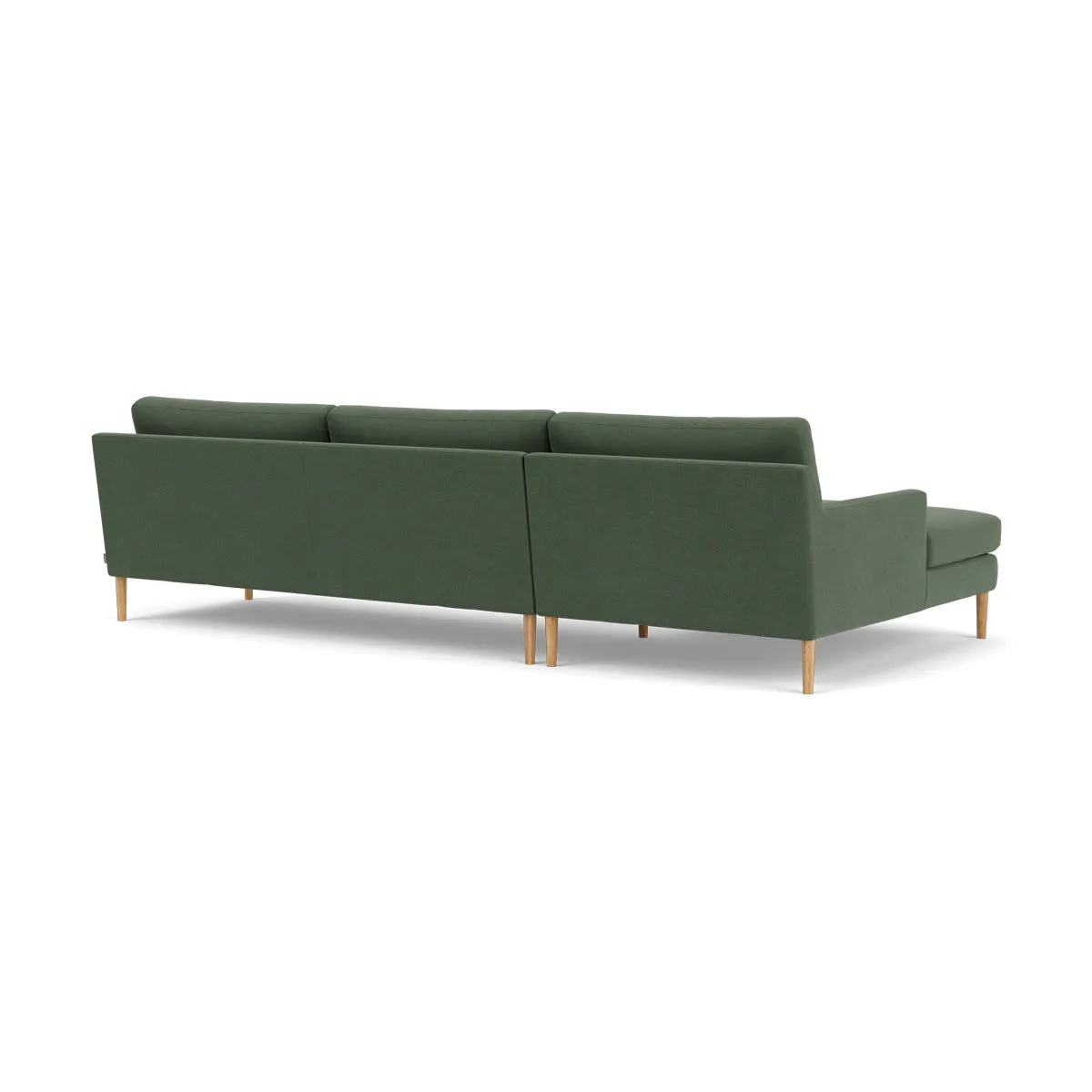 Astha Fabric Left Chaise Sofa (Oak, Dark Green)