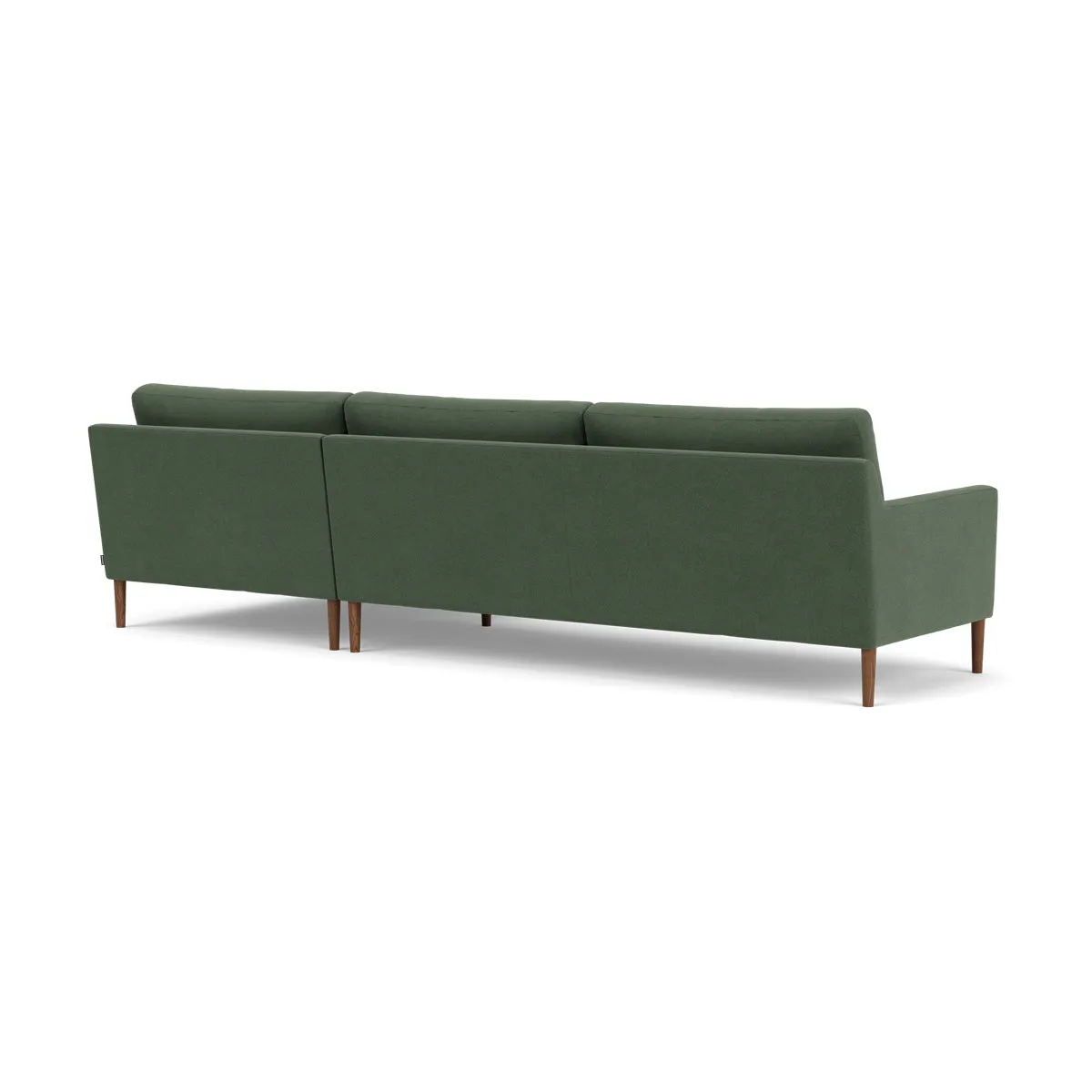 Astha Fabric Right Chaise Sofa (Walnut Natural, Dark Green)