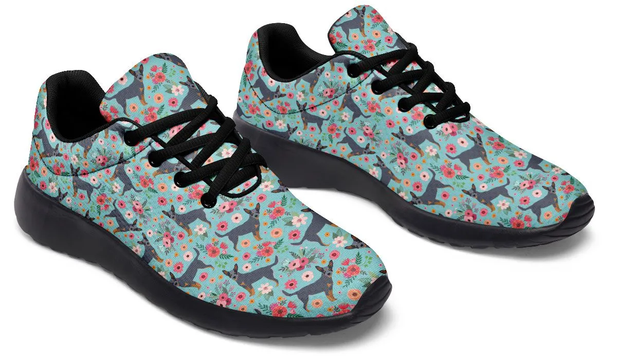 Australian Cattle Dog Flower Athletic Sneakers