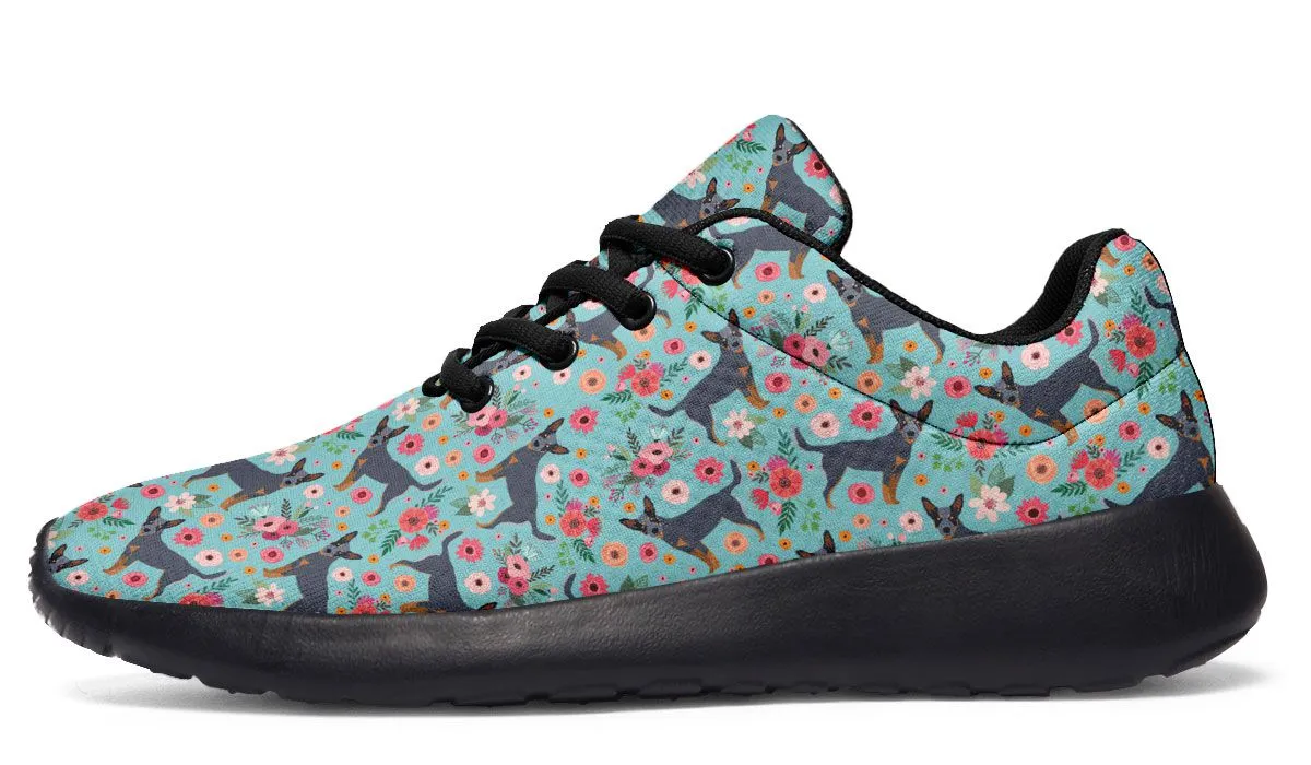 Australian Cattle Dog Flower Athletic Sneakers