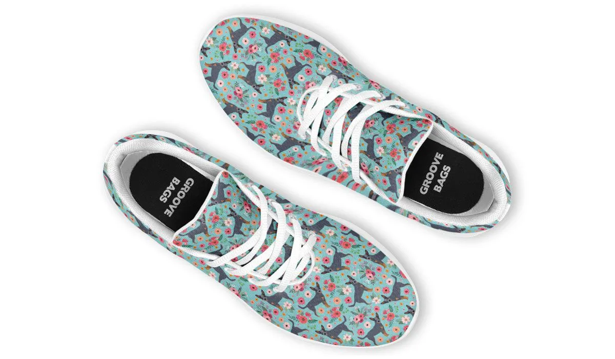 Australian Cattle Dog Flower Athletic Sneakers