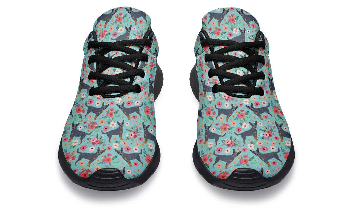 Australian Cattle Dog Flower Athletic Sneakers