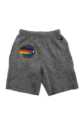 AVIATOR NATION NEW YORK CITY KIDS SWEATSHORTS - HEATHER GREY