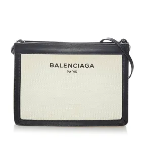 Balenciaga Navy Pochette S Canvas Crossbody Bag (SHG-30485)