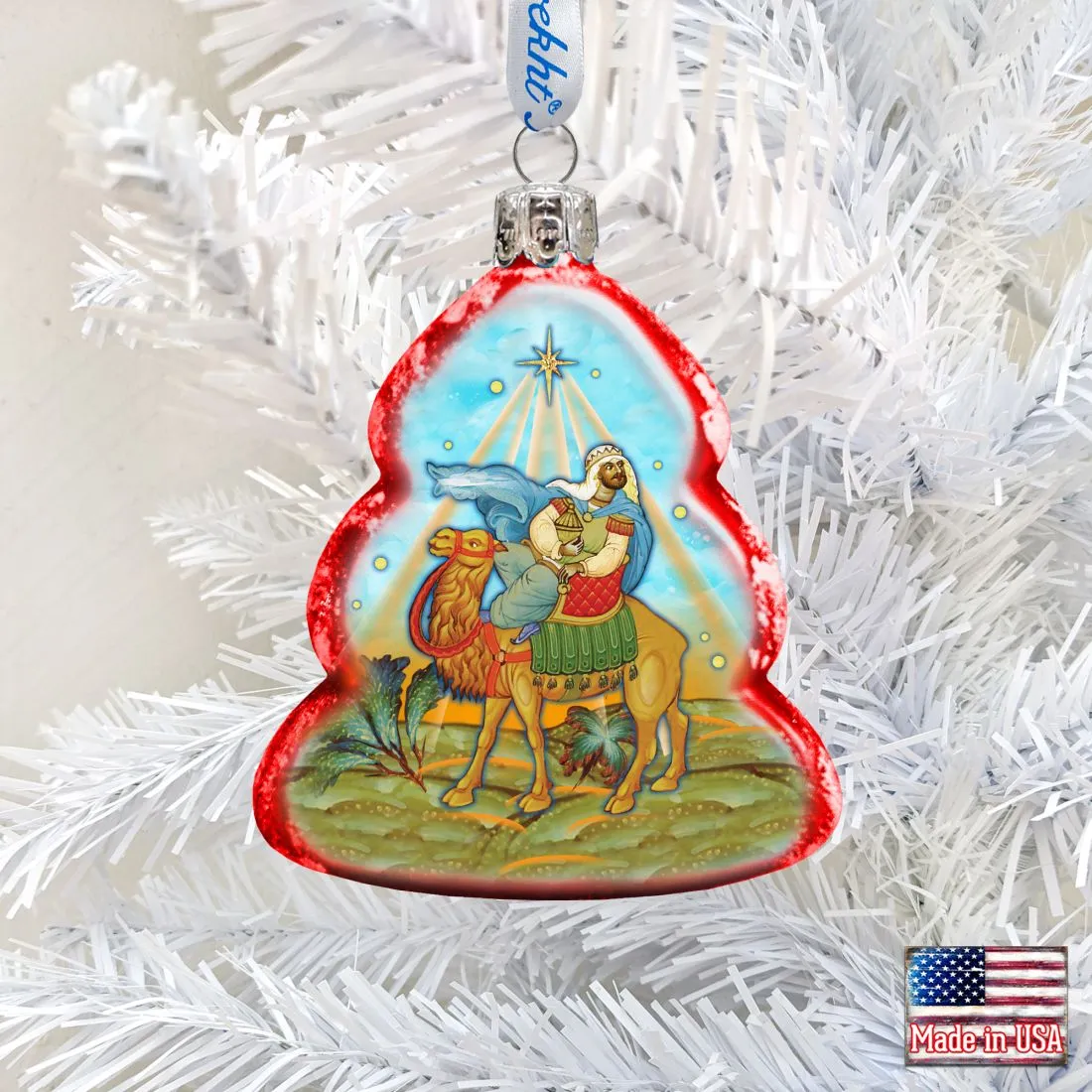 Balthazar Three Kings Mercury Glass Ornament by G. DeBrekht - Nativity Holiday Décor - 772016