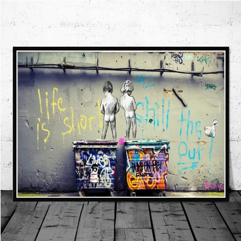 Banksy-Inspired Street Art Graffiti Premium Canvas Prints for Modern Home Decor