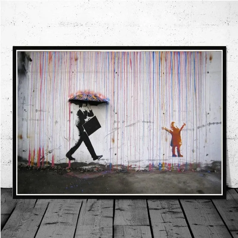 Banksy-Inspired Street Art Graffiti Premium Canvas Prints for Modern Home Decor