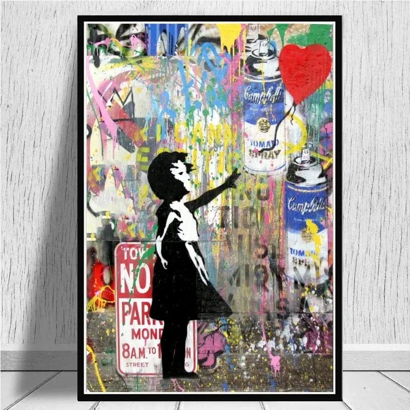 Banksy-Inspired Street Art Graffiti Premium Canvas Prints for Modern Home Decor