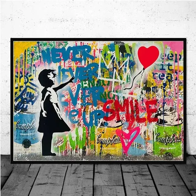 Banksy-Inspired Street Art Graffiti Premium Canvas Prints for Modern Home Decor