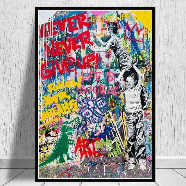 Banksy-Inspired Street Art Graffiti Premium Canvas Prints for Modern Home Decor