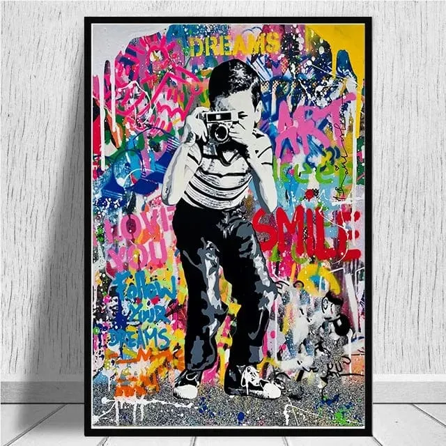 Banksy-Inspired Street Art Graffiti Premium Canvas Prints for Modern Home Decor