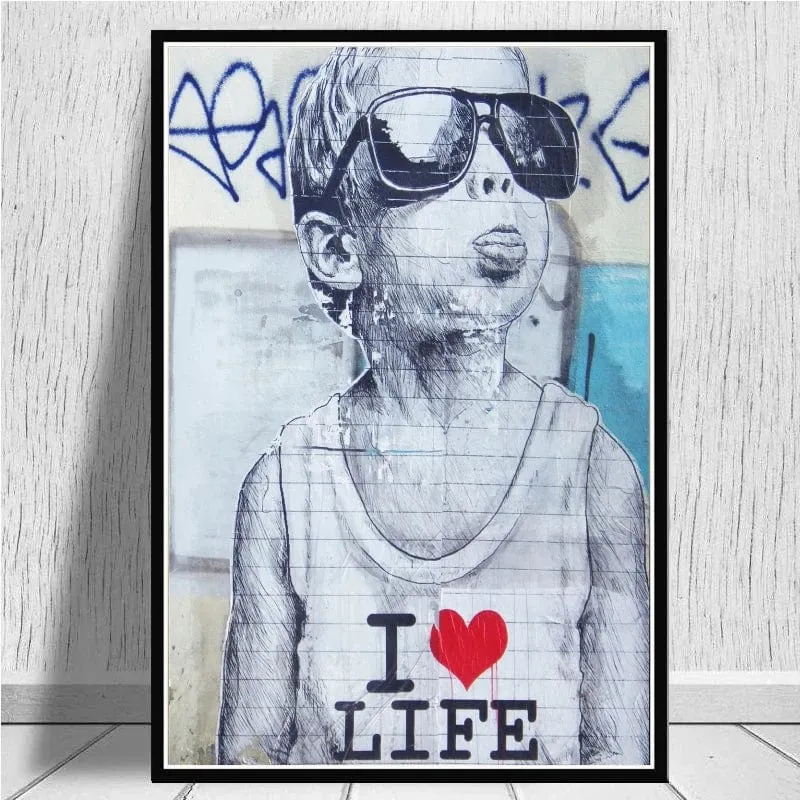 Banksy-Inspired Street Art Graffiti Premium Canvas Prints for Modern Home Decor