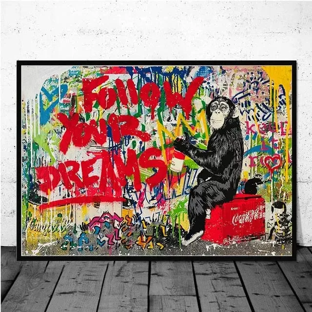 Banksy-Inspired Street Art Graffiti Premium Canvas Prints for Modern Home Decor