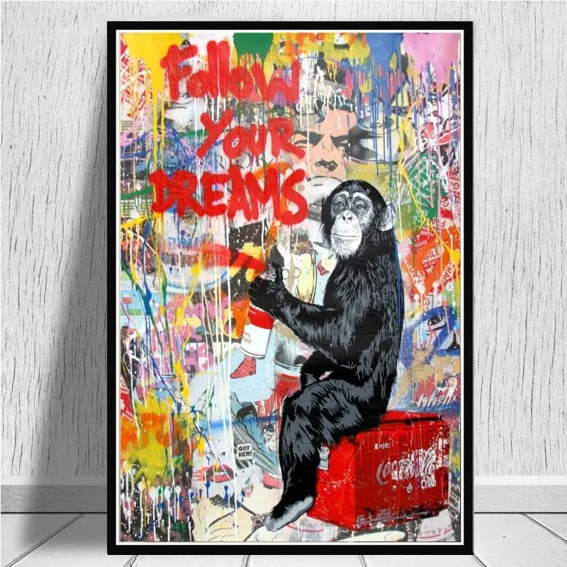 Banksy-Inspired Street Art Graffiti Premium Canvas Prints for Modern Home Decor