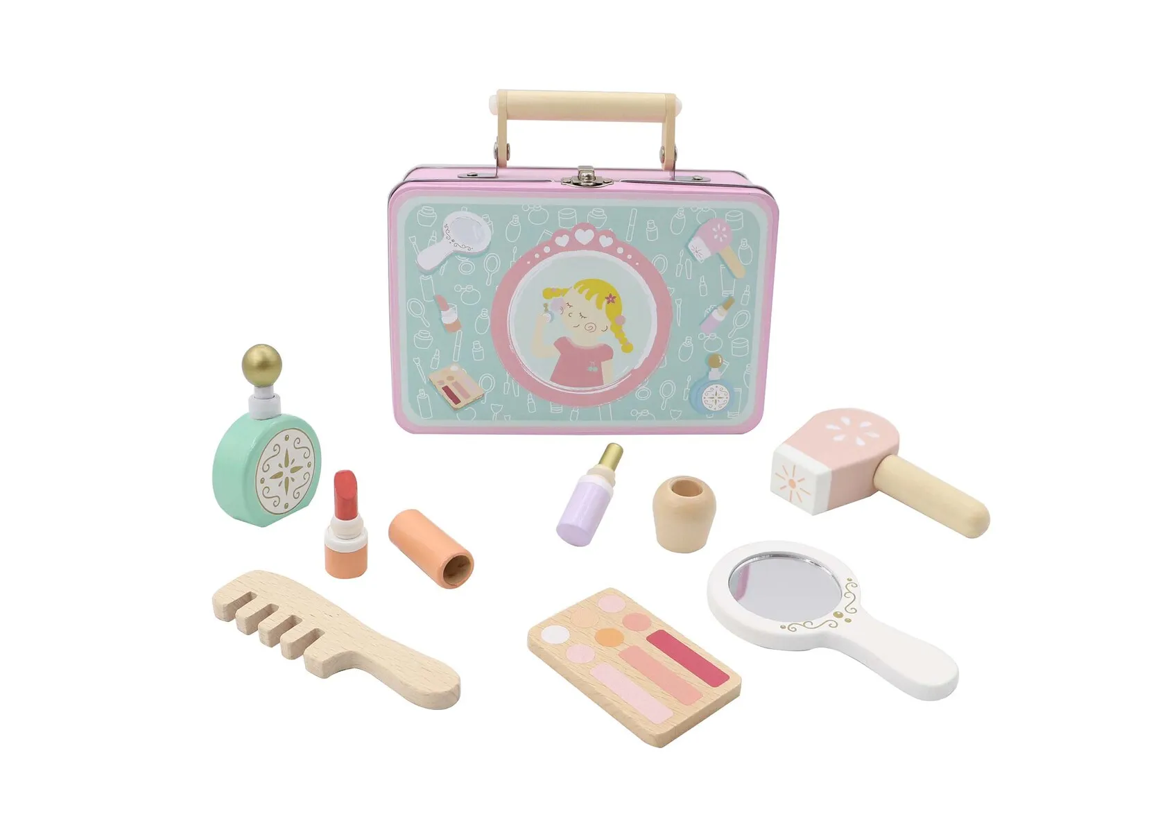 BEAUTY PLAYSET IN TIN CASE rec. Age: 3 Years 