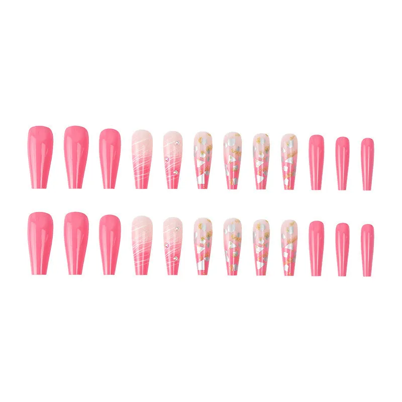 BerriesJam - 2024Pink Long Ballet Fake Nails