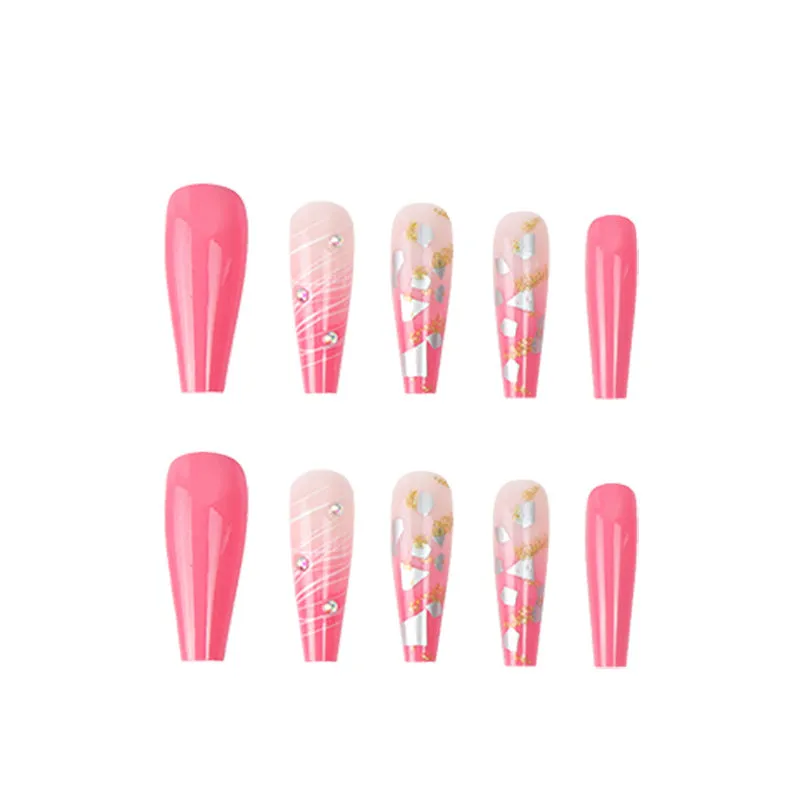 BerriesJam - 2024Pink Long Ballet Fake Nails