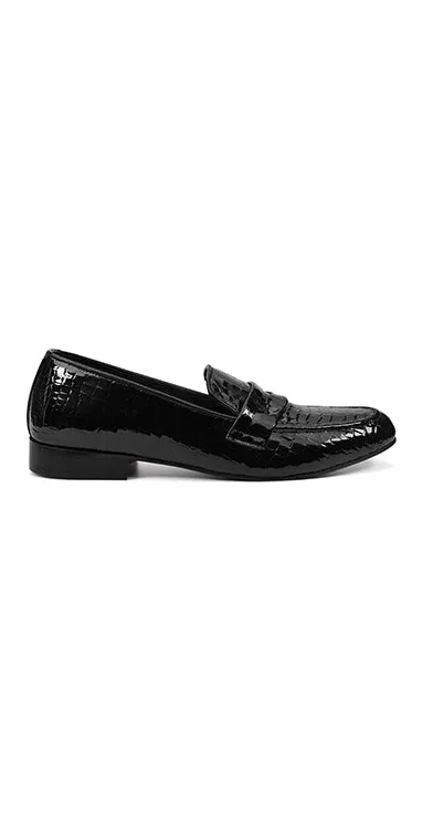 Black Leather Semi Formal Moccasin