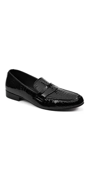 Black Leather Semi Formal Moccasin