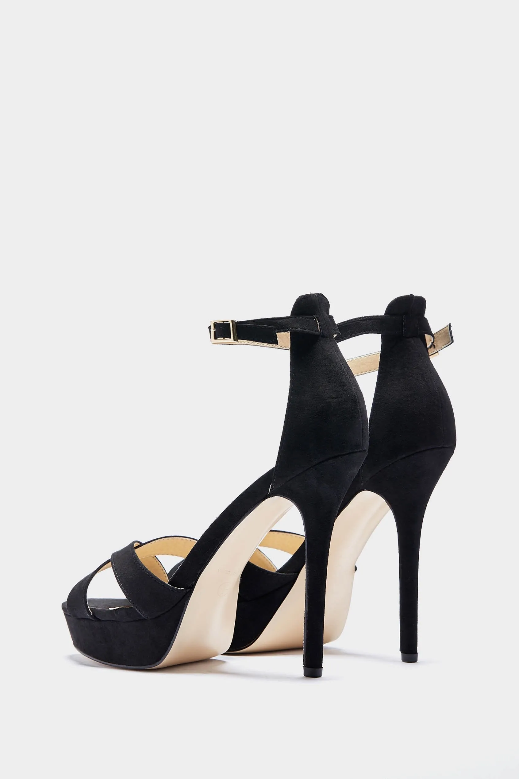 Black Platform Strappy Heel Sandal