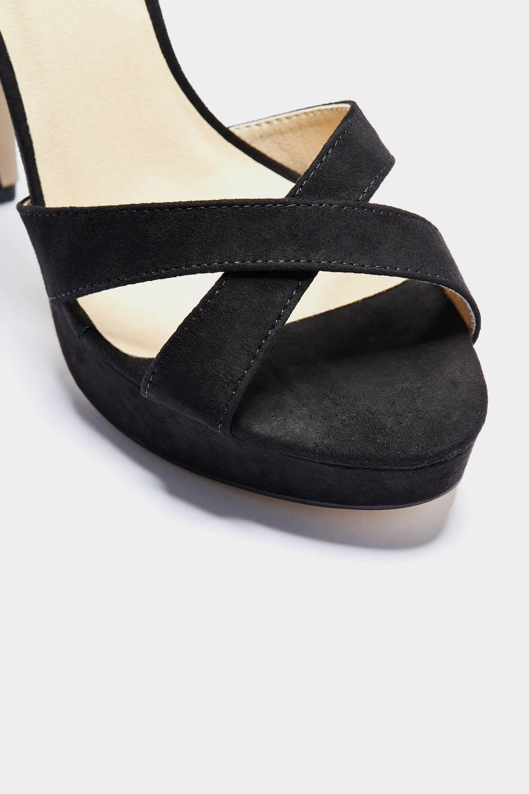 Black Platform Strappy Heel Sandal