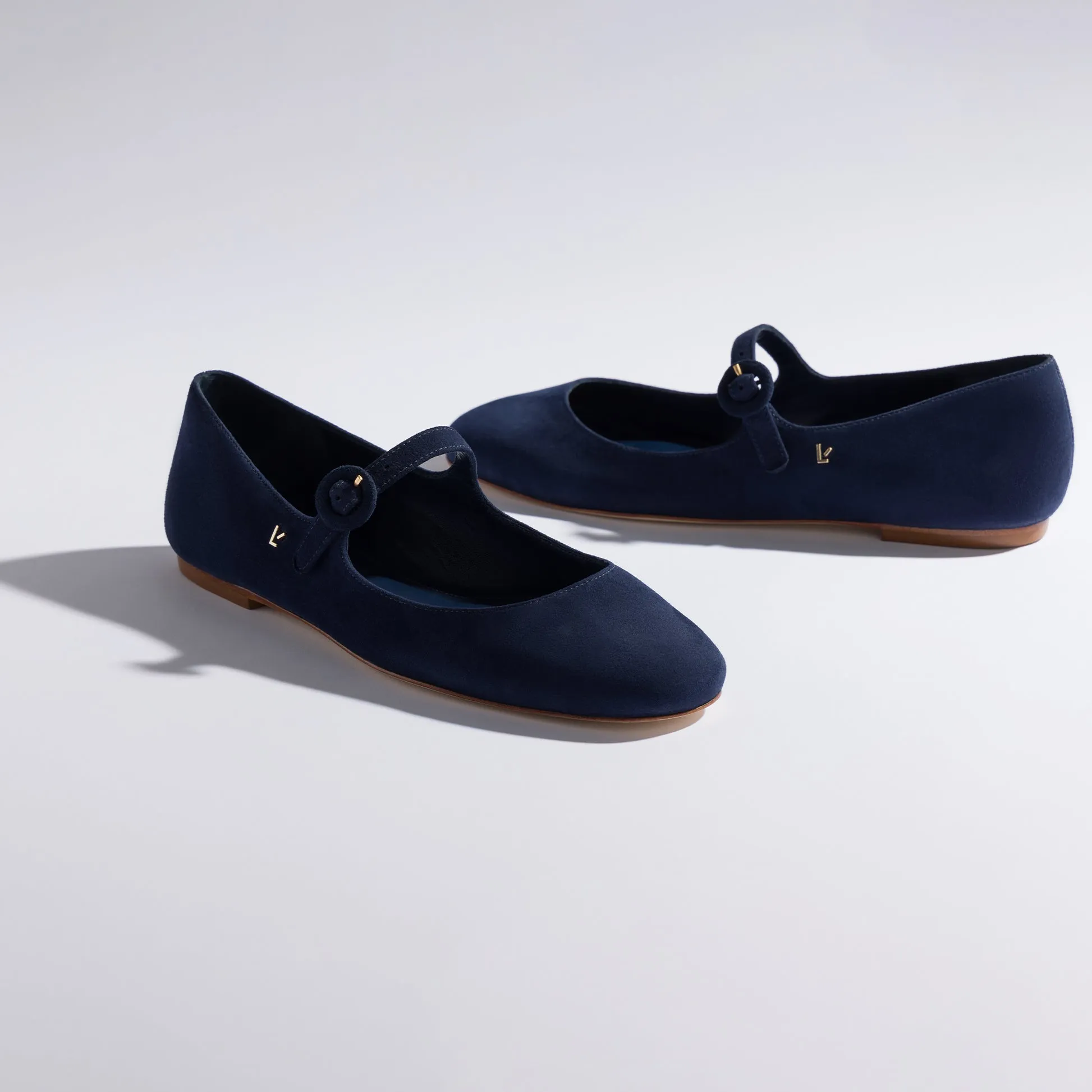 Blair Ballet Flat In Navy Suede