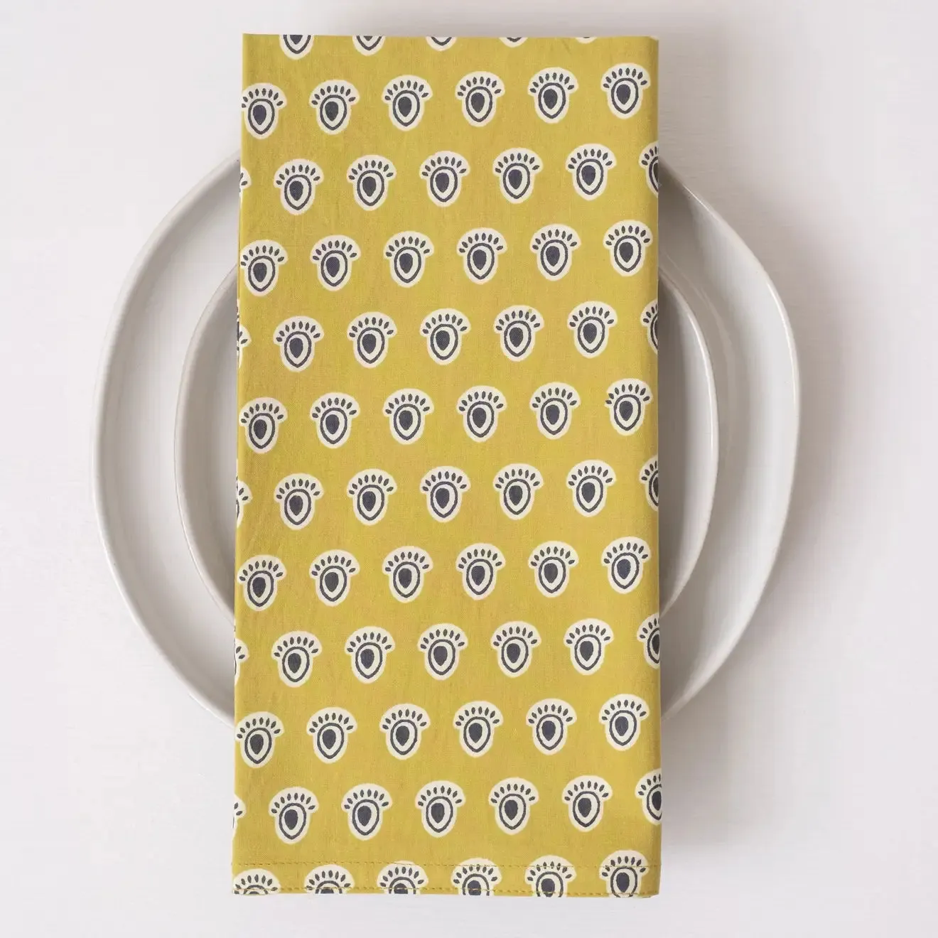 Block Printed Napkins - Lasko Mustard