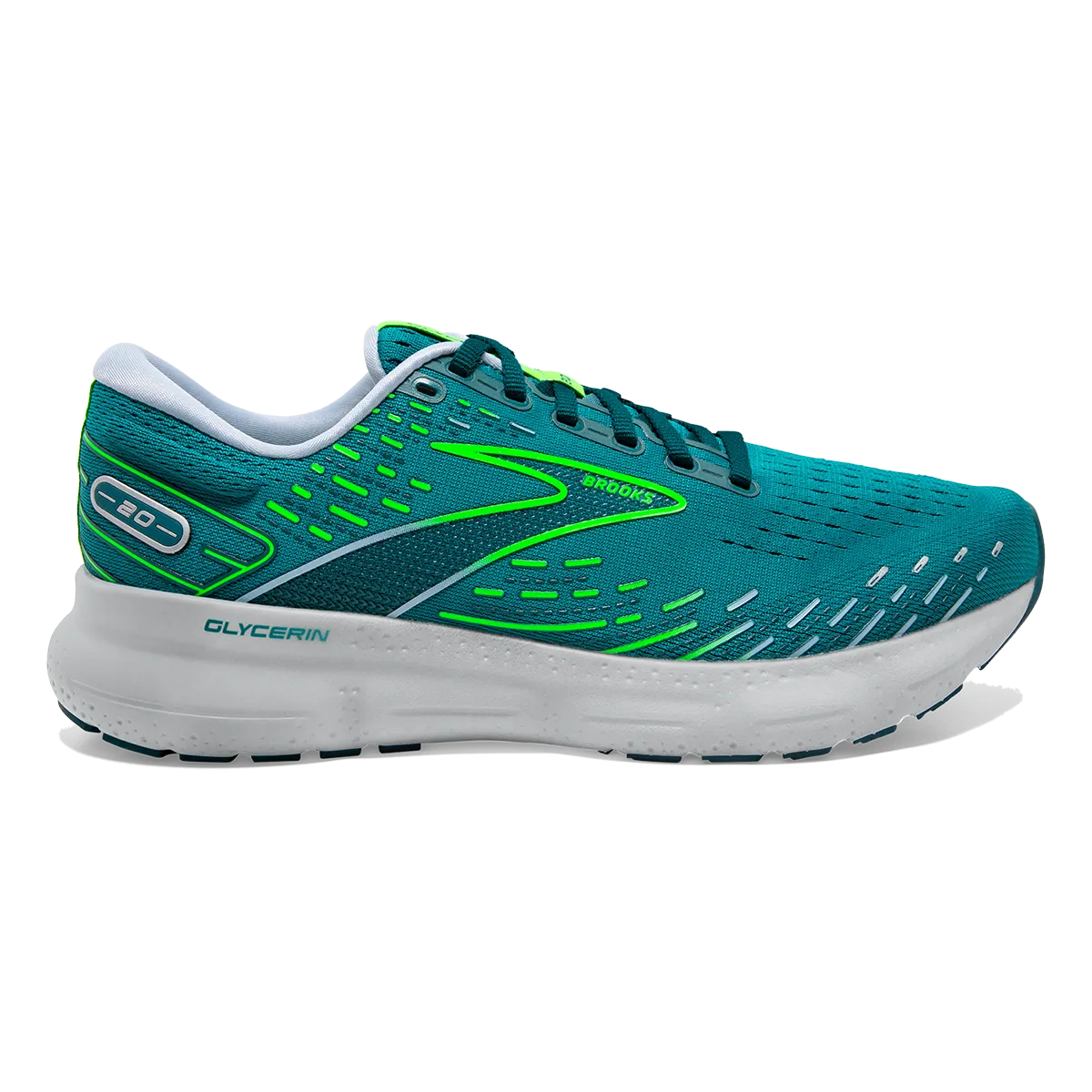 Brooks Glycerin 20 - Kayaking - Heron - Green Gecko